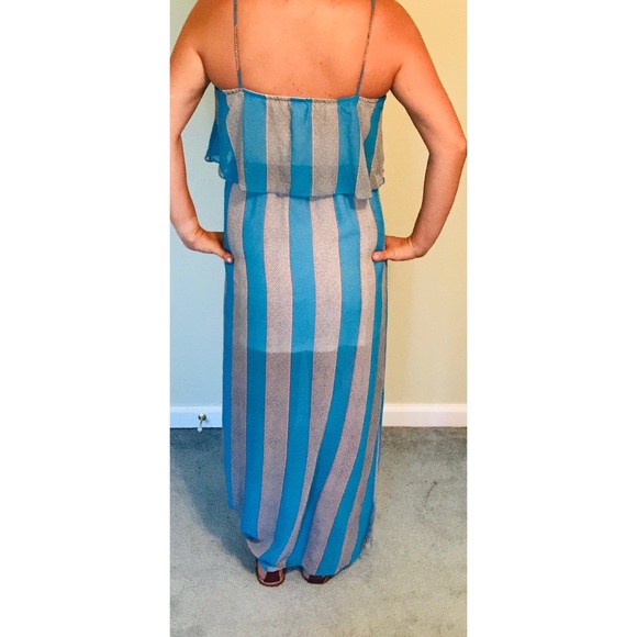 Blue polyester, Printed Maxi Dress - Picture 3 of 6